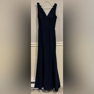 Bella Bridesmaid Dress-Crepe Material, Size 6, Midnight Color